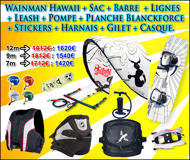 PACK KITESURF COMPLET WAINMAN HAWAII 3 PACK KITESURF COMPLET WAINMAN HAWAII 3