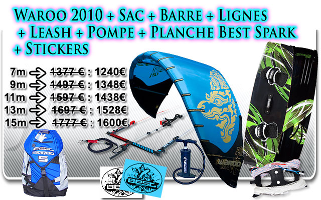 PACK KITESURF BEST WAROO 2010 + BEST SPARK 2010