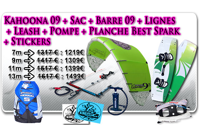 PACK KITESURF BEST KAHOONA + BEST SPARK 2010