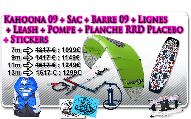PACK KITESURF BEST KAHOONA + RRD PLACEBO
