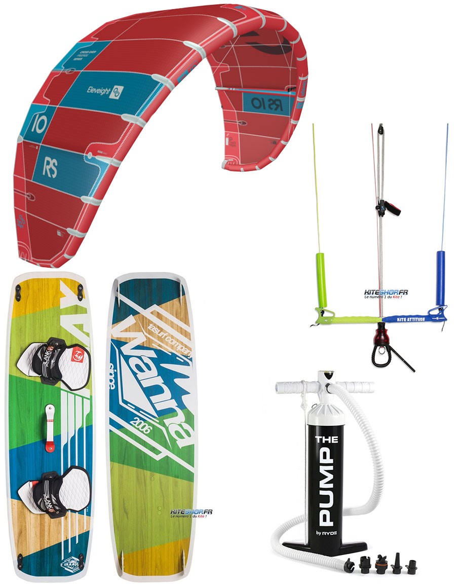PACK ELEVEIGHT RS 2020 + BARRE KITE ATTITUDE + PLANCHE WANNA PLAY