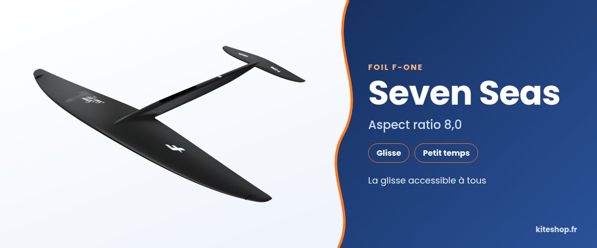 Plane F-ONE Seven Seas, foil de wingfoil aspect ratio 8 pour la glisse et le petit temps
