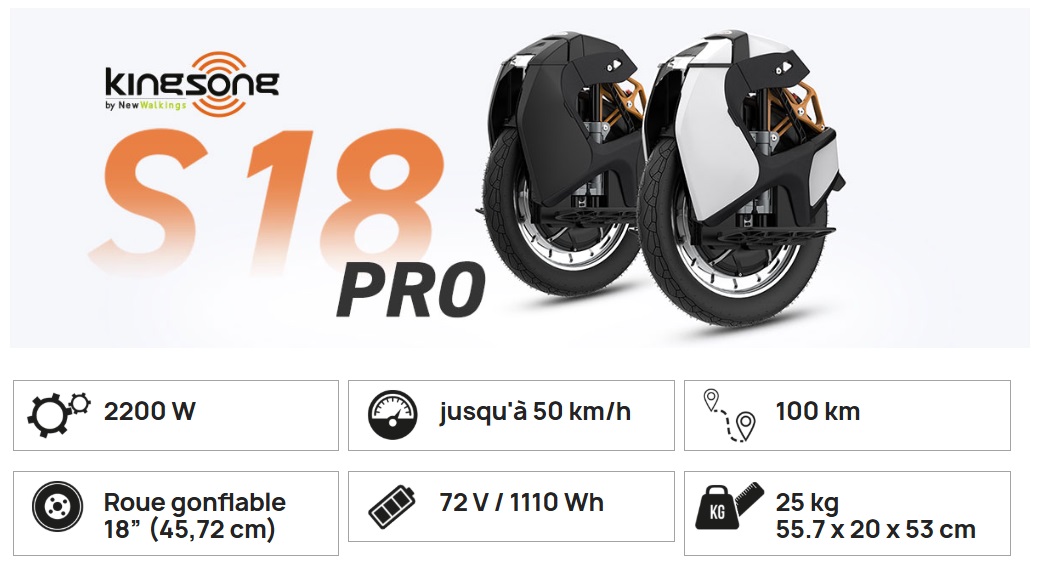 Gyroroue KingSong KS-S18 PRO 1110WH